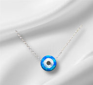 Women’s Evil Eye adjustable sterling silver necklace