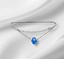 Load image into Gallery viewer, Women’s Evil Eye adjustable sterling silver necklace
