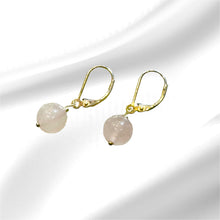 Load image into Gallery viewer, Women’s rose quartz earrings on sterling silver
