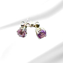 Load image into Gallery viewer, Women’s Natural Amethyst Sterling Silver stud Earrings
