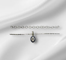 Load image into Gallery viewer, Women’s Evil Eye adjustable sterling silver necklace
