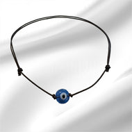 Women’s Evil eye on hand rolled leather adjustable necklace