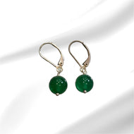 Women's green aventurine earrings on 925 sterling silver