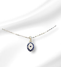 Load image into Gallery viewer, Women’s Evil Eye adjustable sterling silver necklace
