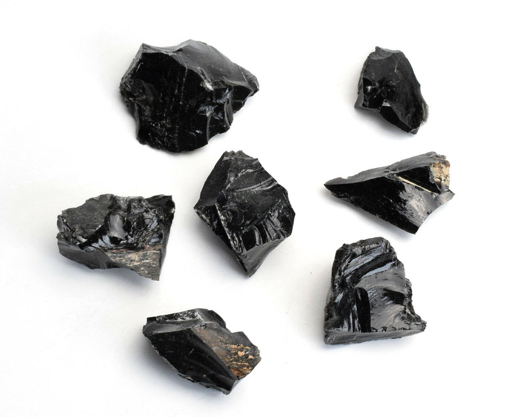 Black Obsidian natural raw crystals