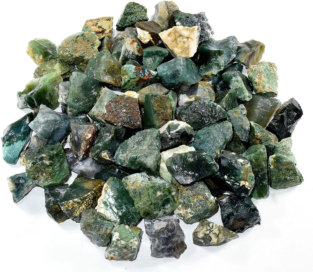 Green agate natural raw crystals