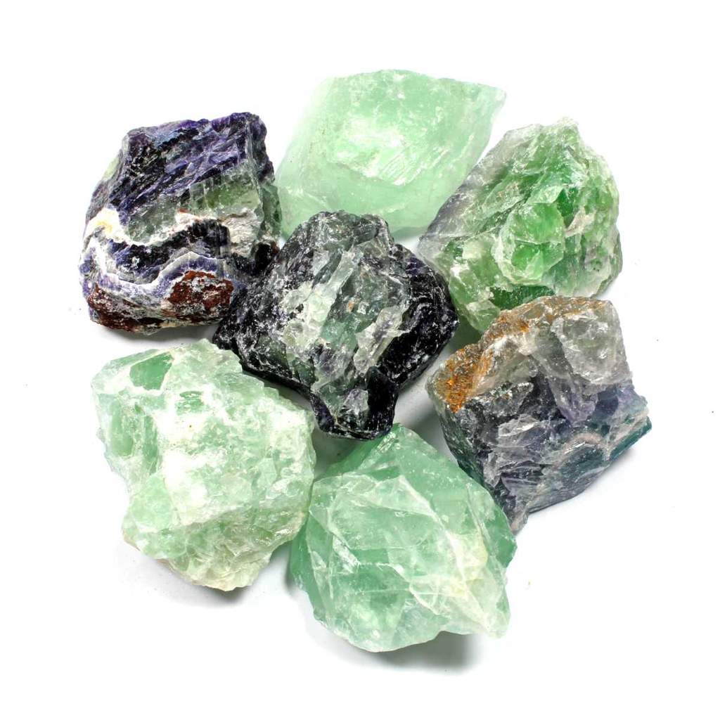 Green Fluorite natural raw crystals