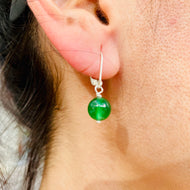 Women's green aventurine earrings on 925 sterling silver