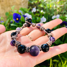 Load image into Gallery viewer, Women’s Amethyst &amp; Black Onyx Recovery Bracelet
