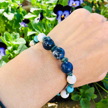 Load image into Gallery viewer, Women&#39;s Magnesite, Lapis and Turquoise on genuine Turquoise leather &quot;Truth&quot; Bracelet

