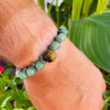 Load image into Gallery viewer, Men&#39;s natural aventurine and tiger&#39;s eye bracelet
