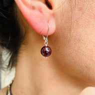Women’s carnelian earrings on sterling silver