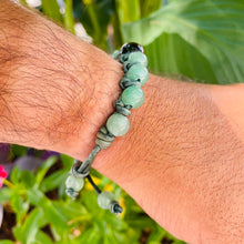 Load image into Gallery viewer, Men&#39;s natural aventurine and tiger&#39;s eye bracelet
