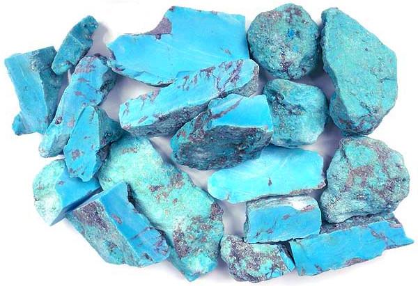 Turquoise natural raw crystals