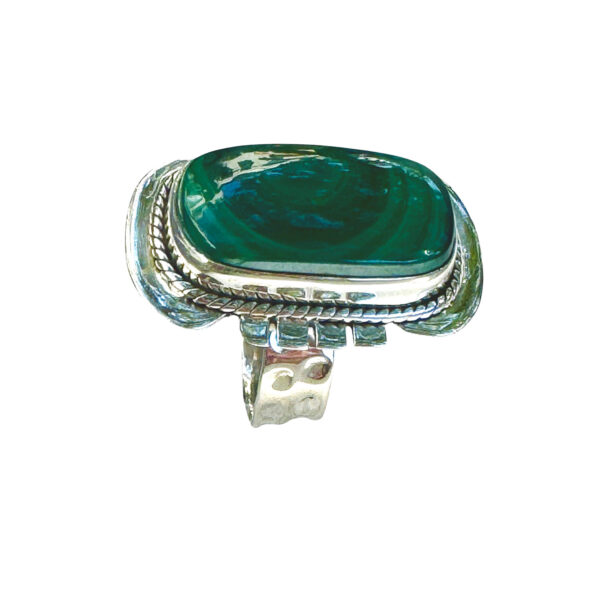 Malachite Sterling Silver Ring - Image 2