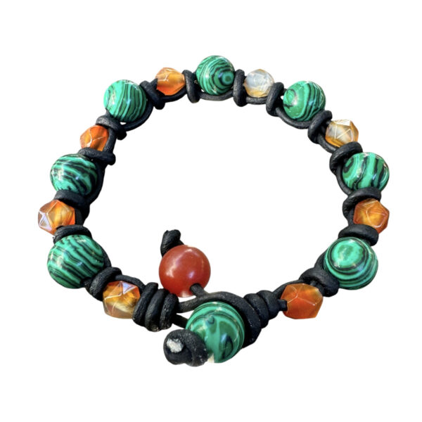 Malachite and Carnelian - Empowered Transformation Mala