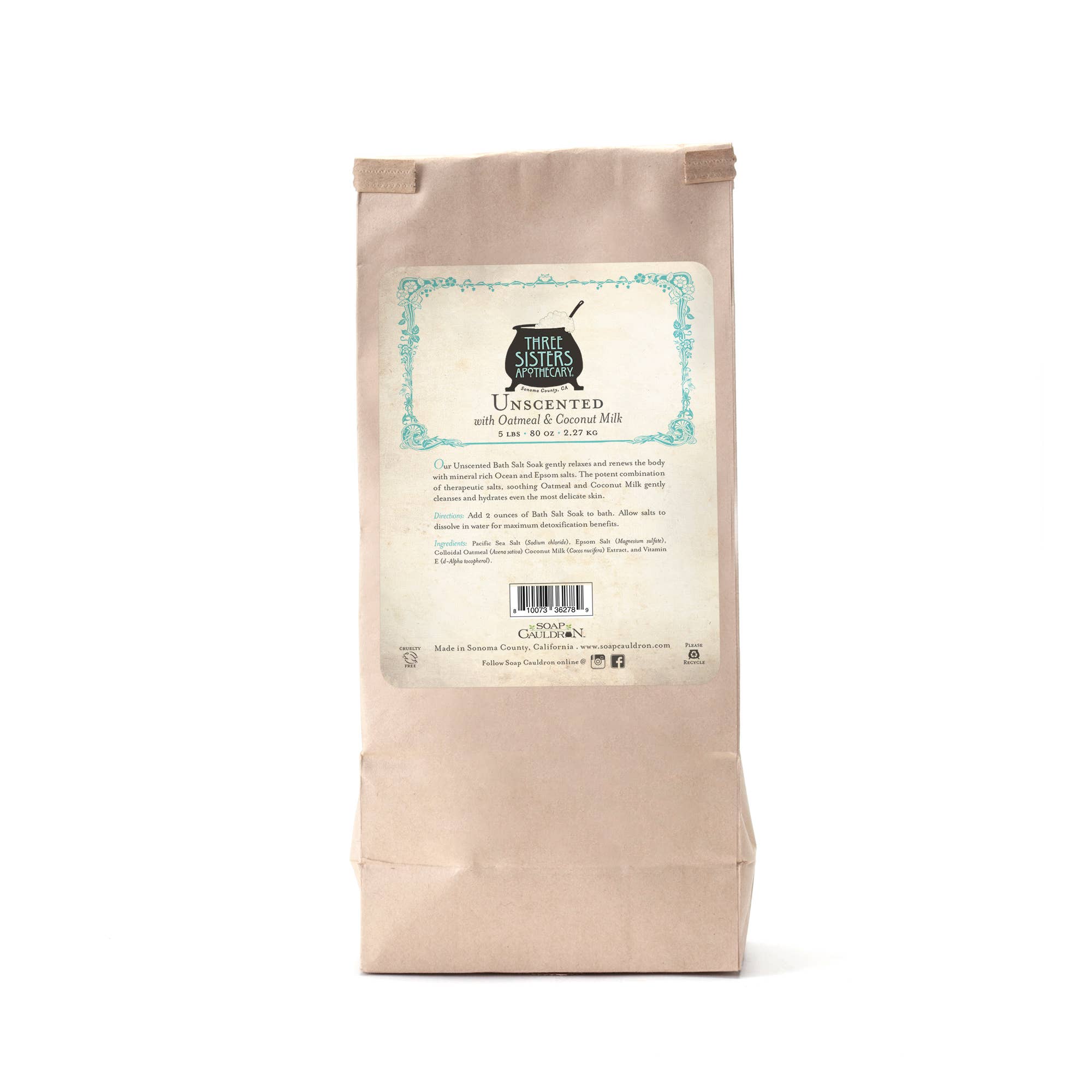 Bath Salt Soak Unscented with Coconut Milk & Oatmeal - Image 5