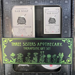 Three Sisters Apothecary Therapeutic Gift Set  Coastal Cedar Elemi & Arnica Relief