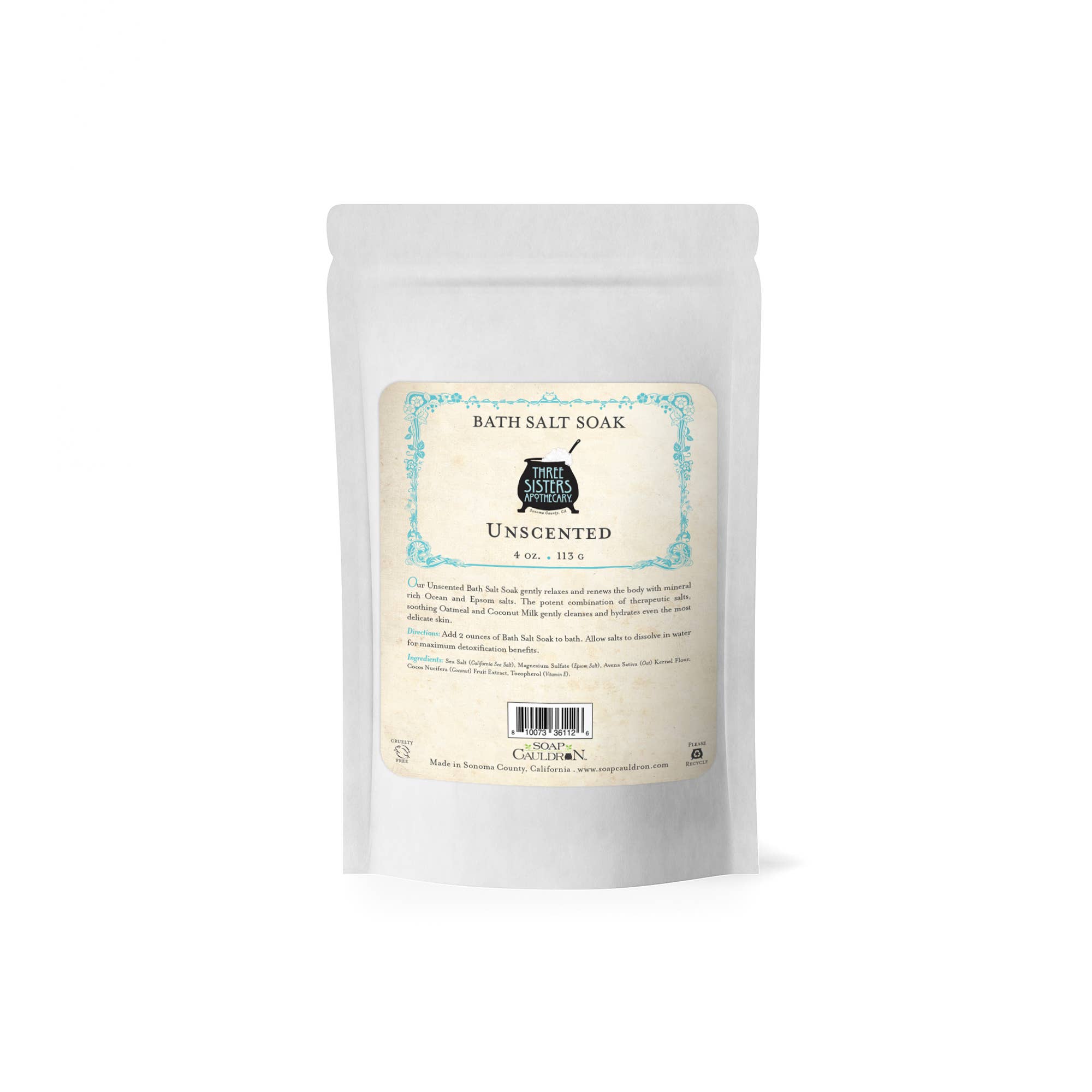 Bath Salt Soak Unscented with Coconut Milk & Oatmeal - Image 4