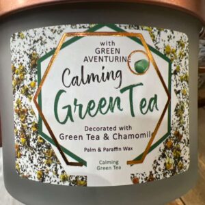 Calming Green Tea Candle with Green Aventurinegreent tee