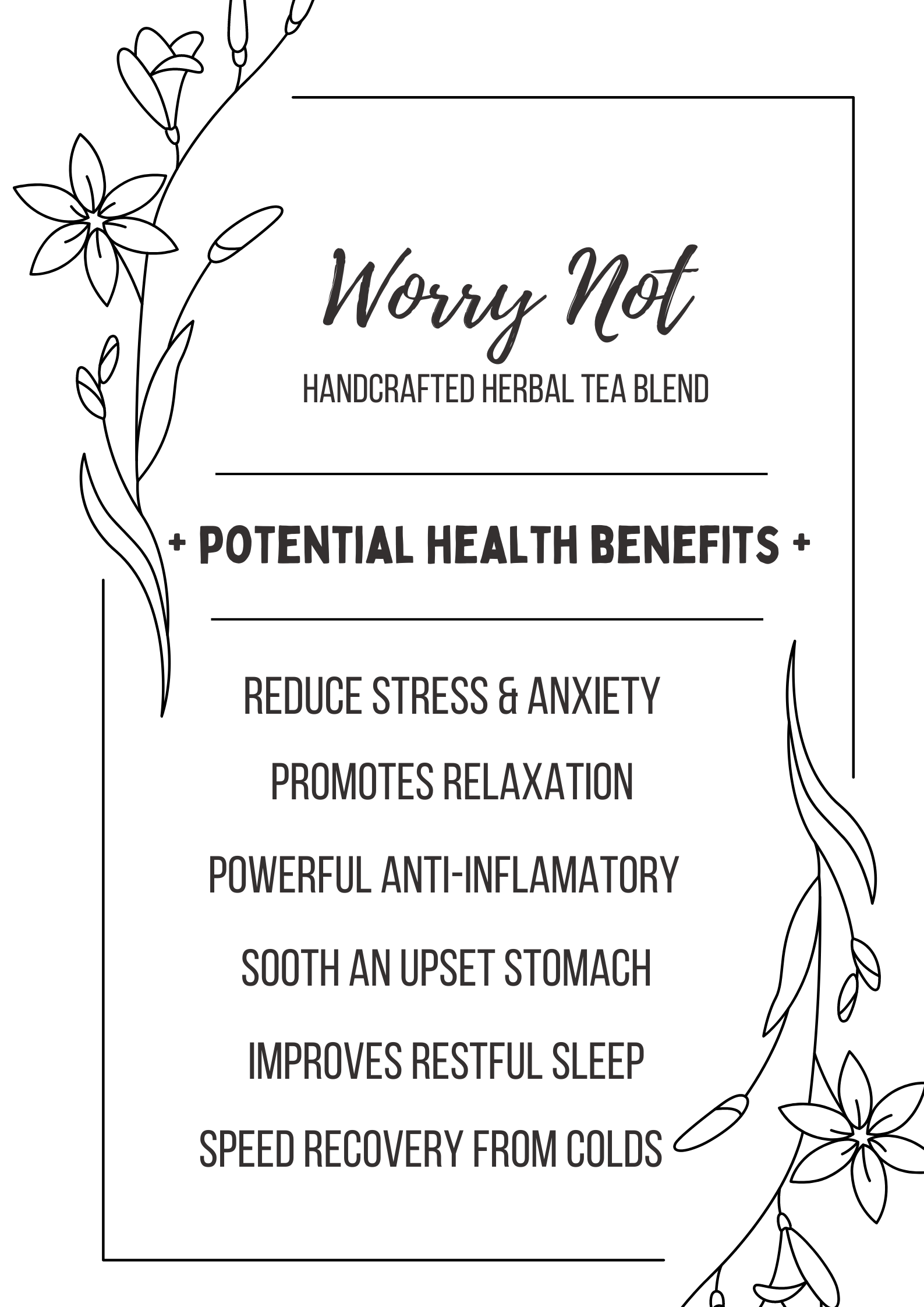 WORRY NOT Herbal Tea Blend - Lavender Buds & Chamomile - Image 4